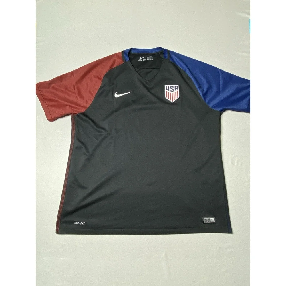 Nike USA 2016 Away Soccer Jersey USMNT Dri-FIT Black Red Blue 2XL XXL